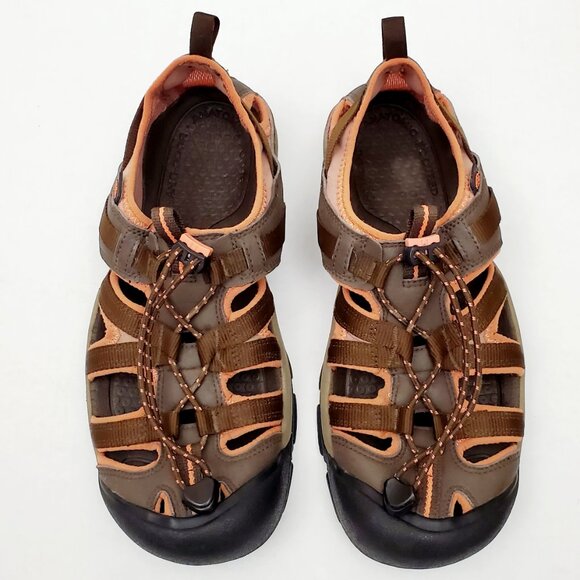 KEEN Owyhee Womens Size 10 Brown Peach Outdoor Hiking Trail Water Sandals Shoes - Picture 3 of 10